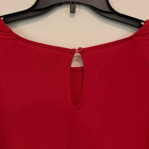 Halogen Red Flowy 3/4 Sleeve Shift Dress - Picture 9 of 11